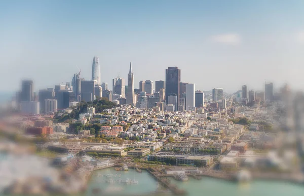 Aerial View San Francisco Skyline Pier Beautiful Sunny Summer Day — Stock Photo, Image