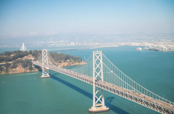 Veduta Aerea Del Bay Bridge San Francisco Elicottero — Foto Stock