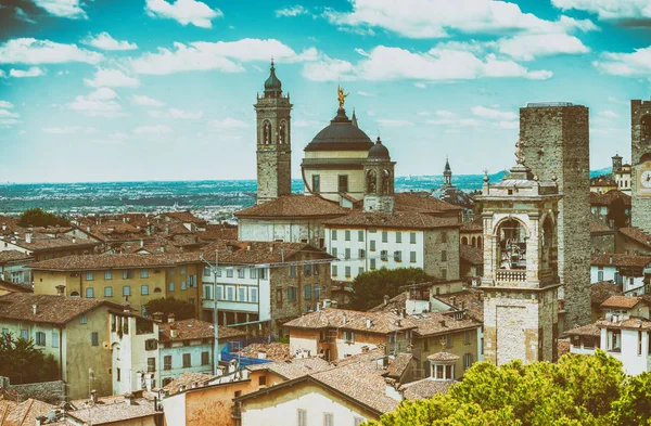 Εναέρια Θέα Πόλη Alta Του Μπέργκαμο Ιταλία — Φωτογραφία Αρχείου