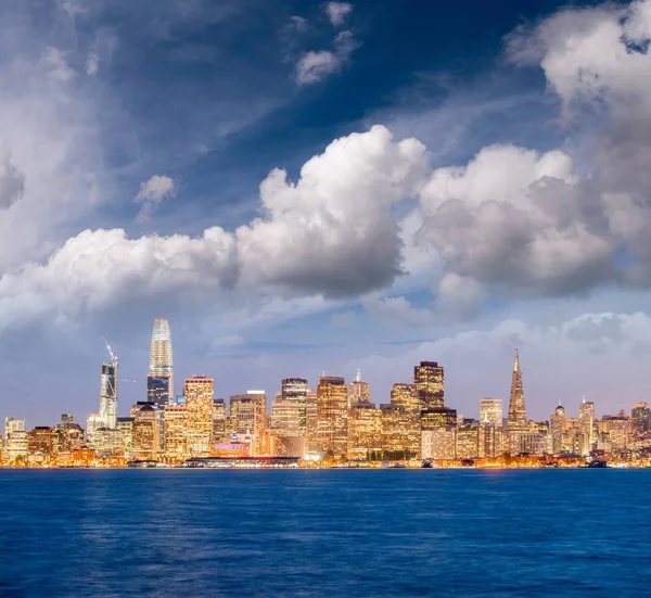 Geweldige Nacht Skyline Van San Francisco — Stockfoto