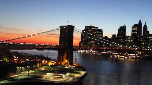 Beroemde Brooklyn Bridge New York Verenigde Staten — Stockvideo