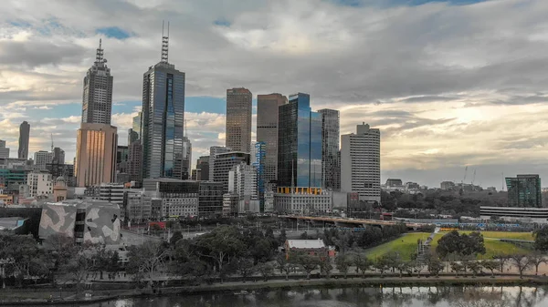 Melbourne Autriche Septembre 2018 Vue Aérienne Paysage Urbain Coucher Soleil — Photo