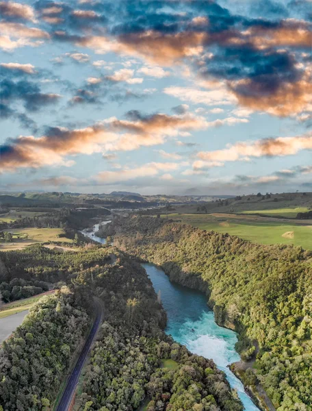 Vista Panorámica Aérea Huka Falls Taupo Nueva Zelanda —  Fotos de Stock