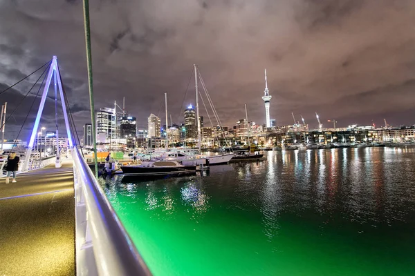 Ponte Auckland Paisagem Urbana Noite Nova Zelândia — Fotografia de Stock