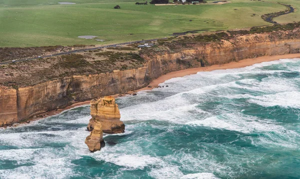 Helikopter Görünümü Twelve Apostles Great Ocean Road Avustralya — Stok fotoğraf