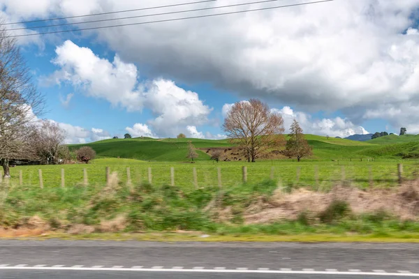 Красивые Холмы Новой Зеландии Закате — стоковое фото