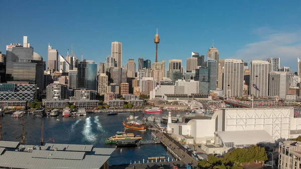 Sydney Australia August 2018 City Skyline Aerial View Darling Harbour — Stock Photo, Image