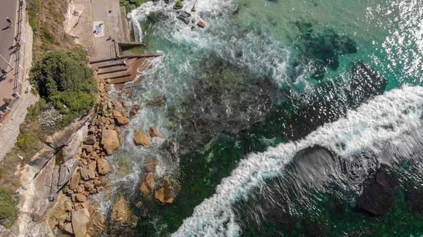 Pemandangan Udara Bondi Beach Pools Australia — Stok Foto