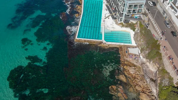 Letecký Pohled Bondi Beach Bazénech Austrálie — Stock fotografie