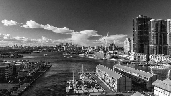 Sydney Austrália Agosto 2018 Vista Aérea Horizonte Cidade Darling Harbour — Fotografia de Stock