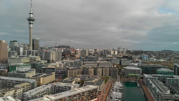 Auckland Nouvelle Zélande Août 2018 Vue Aérienne Paysage Urbain Coucher — Photo