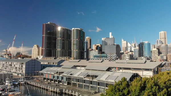 Sydney Ausztrália 2018 Augusztus City Skyline Légifelvételek Darling Kikötőtől Sydney — Stock Fotó