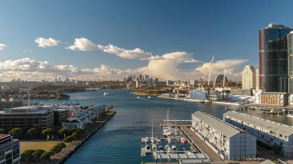 Sydney Australia August 2018 City Skyline Aerial View Darling Harbour — Stock Photo, Image