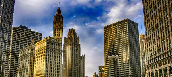 Chicago Binalar Manzarası Yaz Sezonu — Stok fotoğraf