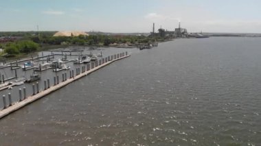 Amelia Island, Fernandina Beach, Florida. Havadan panoramik görünümü