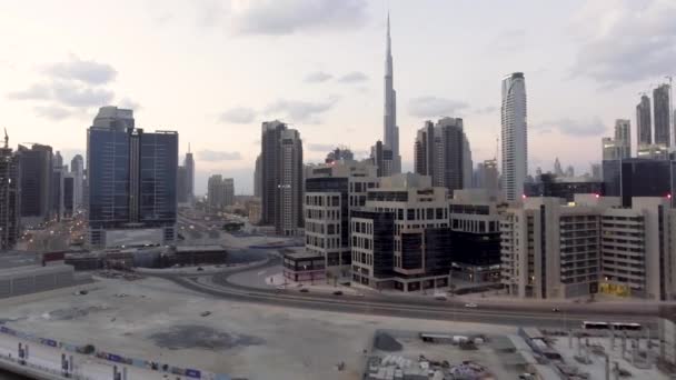 Vista Aérea Los Rascacielos Del Centro Dubai Vídeo — Vídeos de Stock