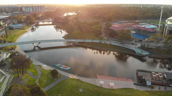 Bron Adelaide Flygfoto Skymningen — Stockfoto