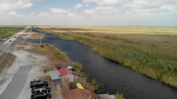 Vista Aérea Del Paisaje Pantanoso Everglades Florida Estados Unidos Video — Vídeos de Stock