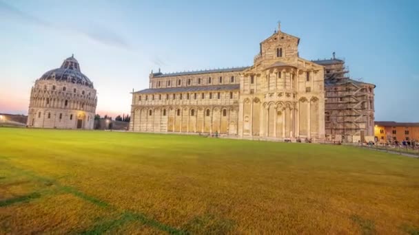 Overhead Panoramisch Luchtfoto Van Wonderen Plein Pisa Italië Video — Stockvideo