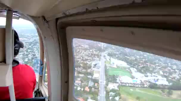 Vista Aérea Horizonte Miami Vista Helicóptero Flórida Eua Vídeo — Vídeo de Stock