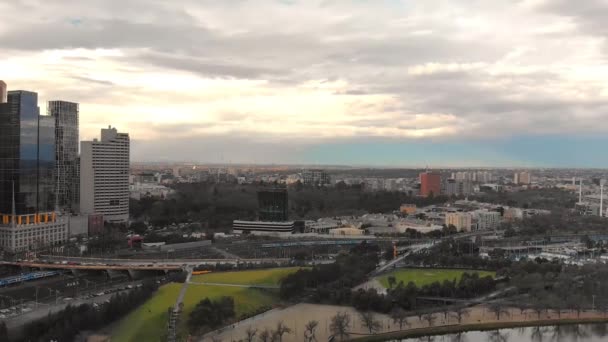 Helikopter Avustralya Melbourne Panoramik Havadan Görünümü — Stok video