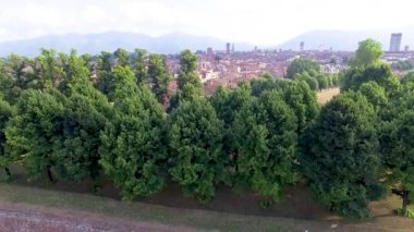 Lucca, Antik şehir, Toskana havadan görünümü.