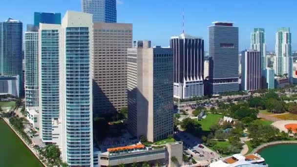 Prachtig Uitzicht Centrum Wolkenkrabbers Van Miami Florida Usa Video — Stockvideo