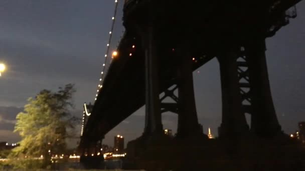 Berömda Brooklyn Bridge New York Usa — Stockvideo