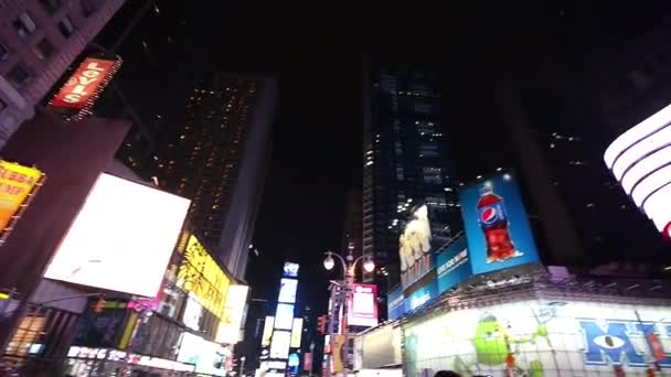 Nueva York City Junio 2013 Tráfico Times Square Por Noche — Vídeos de Stock