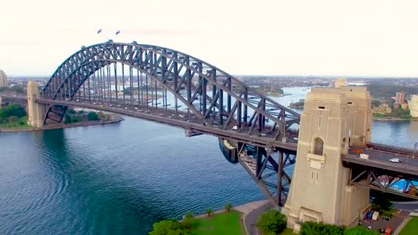 Sydney Harbour Bridge Durante Día Australia Vídeo — Vídeos de Stock