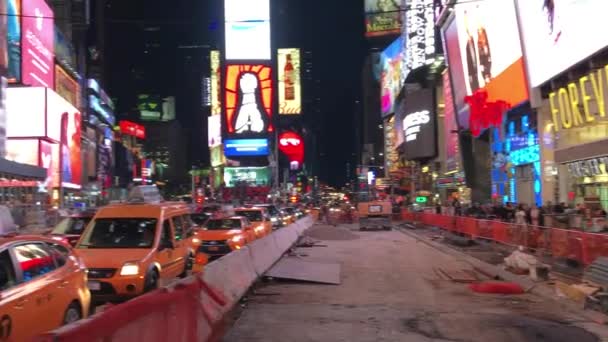 New York City Czerwca 2013 Ruch Times Square Nocy — Wideo stockowe