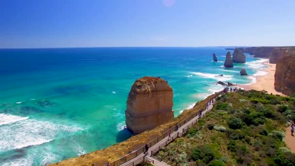 Vista Maravilhosa Apóstolos Victoria Austrália Vídeo — Vídeo de Stock