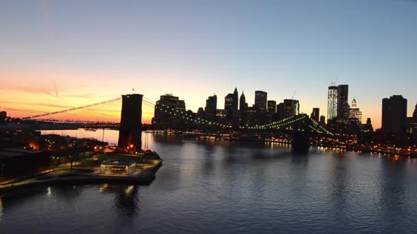 Famous Brooklyn Bridge New York Usa — Stock Video