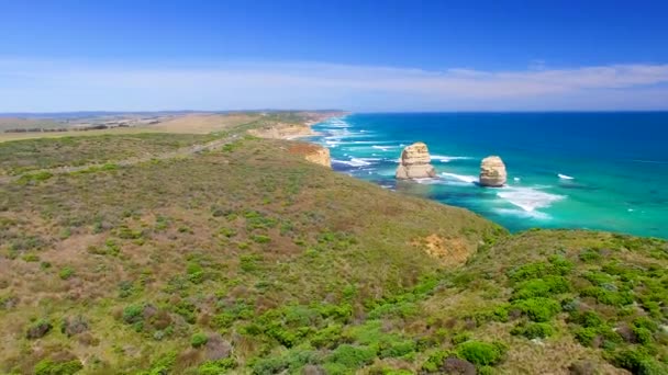 Wspaniały Widok Apostołów Victoria Australia Wideo — Wideo stockowe