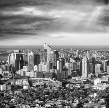 Sydney hava görünümünü uçaktan, Avustralya.