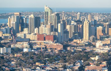 Sydney hava görünümünü uçaktan, Avustralya.