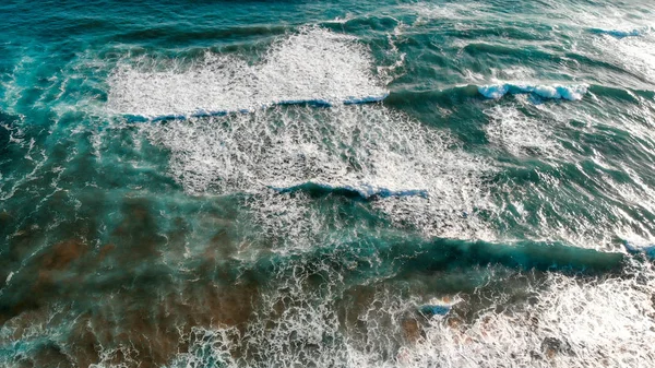 Vista Aérea Las Olas Del Océano Día Soleado — Foto de Stock