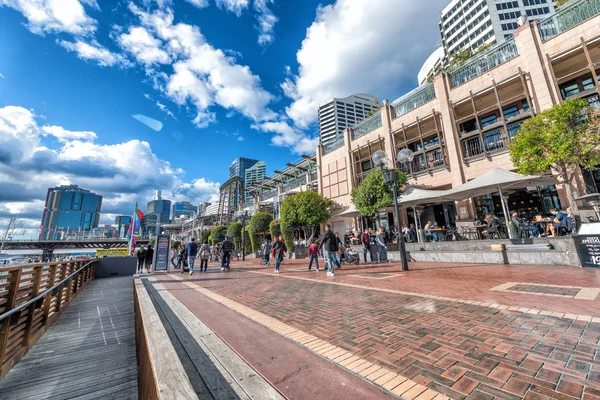 Sydney Avustralya Ağustos 2018 Darling Harbour Şehir Gökdelenler Güzel Güneşli — Stok fotoğraf