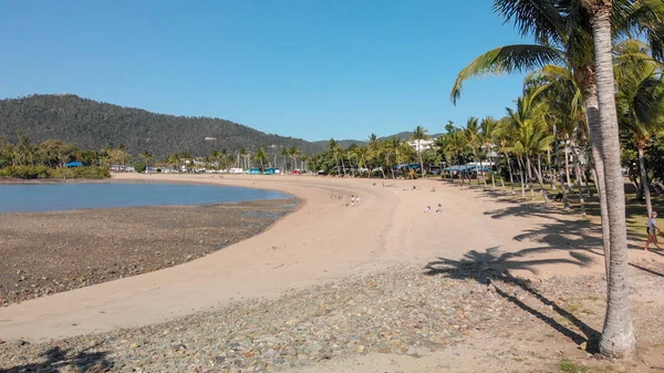 Krásné Pobřeží Panoráma Města Airlie Beach Queensland Letecký Pohled Drony — Stock fotografie