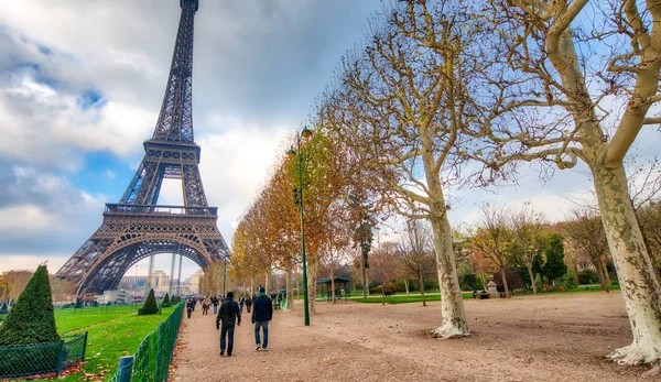 Eiffelova Věž Champs Mars Zimě Francie — Stock fotografie