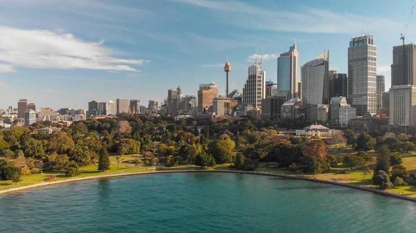 Sydny Australia August 2018 Luftpanoramautsikt Byens Havn Sydney Tiltrekker Seg – stockfoto