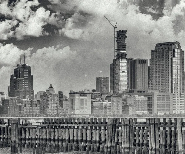 曼哈顿建筑天际线从新泽西 — 图库照片