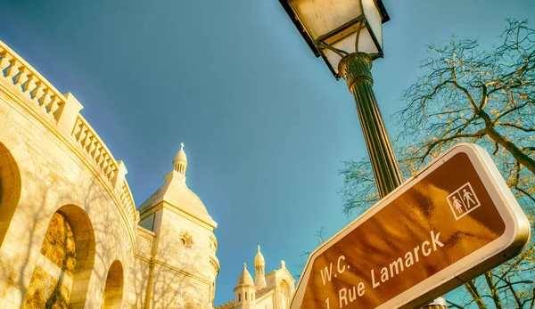 Straat Richtingen Montmartre Parijs — Stockfoto