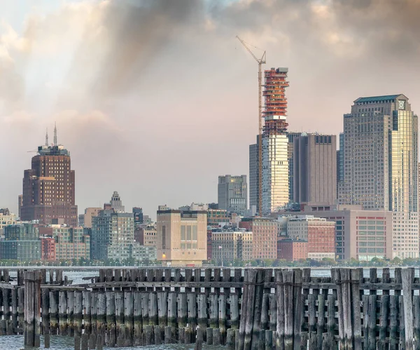 Edificios Manhattan Desde Nueva Jersey Atardecer — Foto de Stock