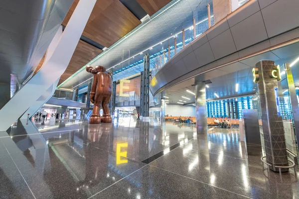 Doha Qatar Augustus 2018 Interieur Van Hamad International Airport Luchthaven — Stockfoto