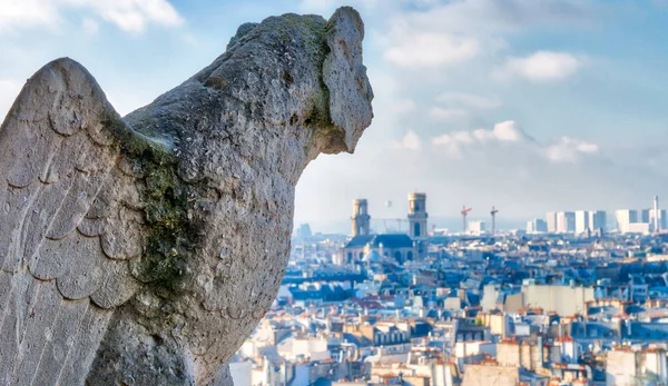 Veduta Aerea Della Città Parigi Dalla Cima Della Cattedrale Notre — Foto Stock
