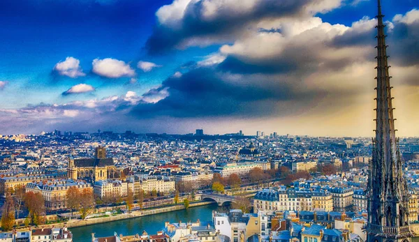 法国巴黎城市鸟瞰图 — 图库照片