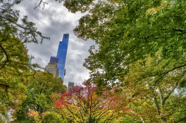 Нью Йорк Октябрь 2015 Современные Здания Города Центрального Парка Облачный — стоковое фото