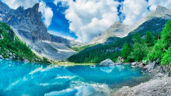 Lago Sorapiss Los Alpes Italianos Europa —  Fotos de Stock