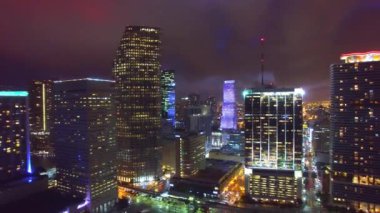  Güzel bir gece, Florida, ABD Miami Beach gökdelenler manzarası